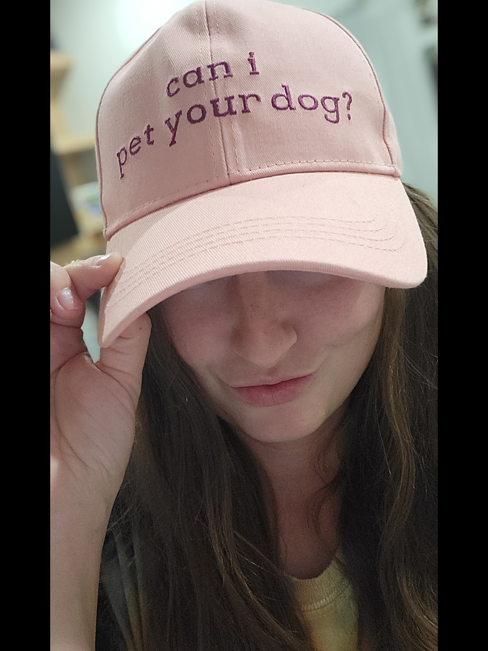 Pink 'Can I Pet Your Dog?' Pet Lover Baseball Cap